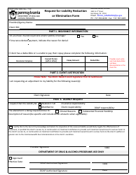 Document preview: Form DDAP-EFM-1303 Request for Liability Reduction or Elimination Form - Pennsylvania