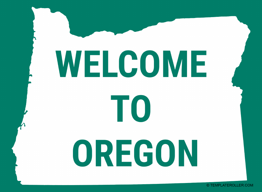 Welcome to Oregon Sign Template