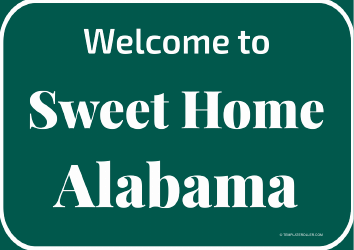 Document preview: Welcome to Alabama Sign Template