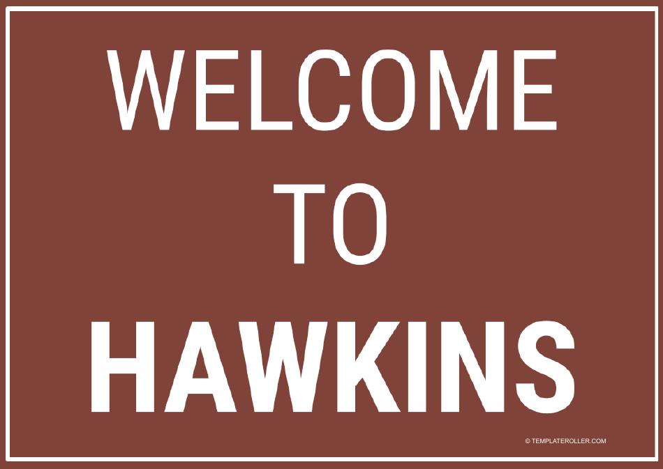 Hawkins Sign Template - Preview Image