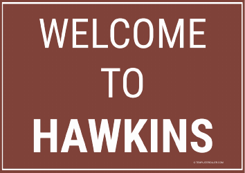 Document preview: Welcome to Hawkins Sign Template