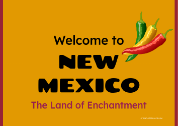 Document preview: Welcome to New Mexico Sign Template