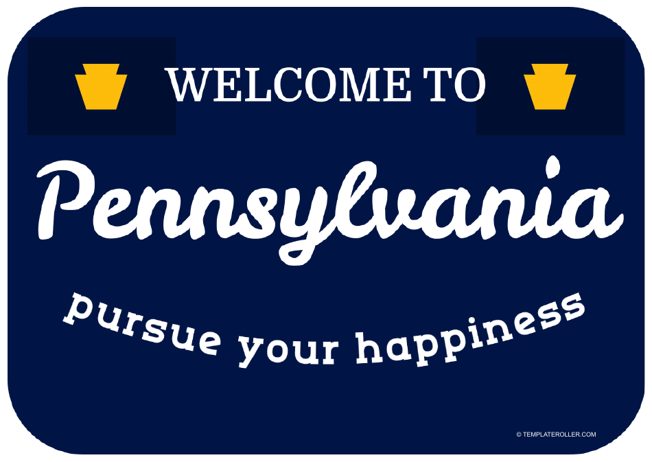 Pennsylvania sign template with editable fields