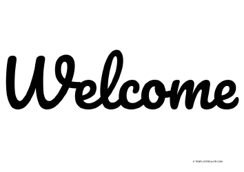 Document preview: Welcome Sign Template - Black and White