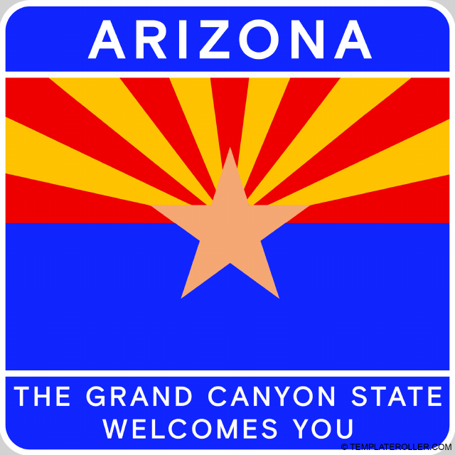 Welcome to Arizona Sign Template - Header Blueprint $3.49