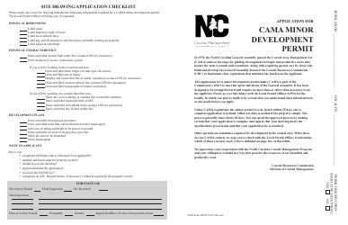 Document preview: Form EB1952 Application for CAMA Minor Development Permit - North Carolina