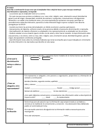 Formulario CC-4 Queja Por Discriminacion Laboral Cometida Por Un Contratista O Subcontratista Federal (Spanish), Page 2