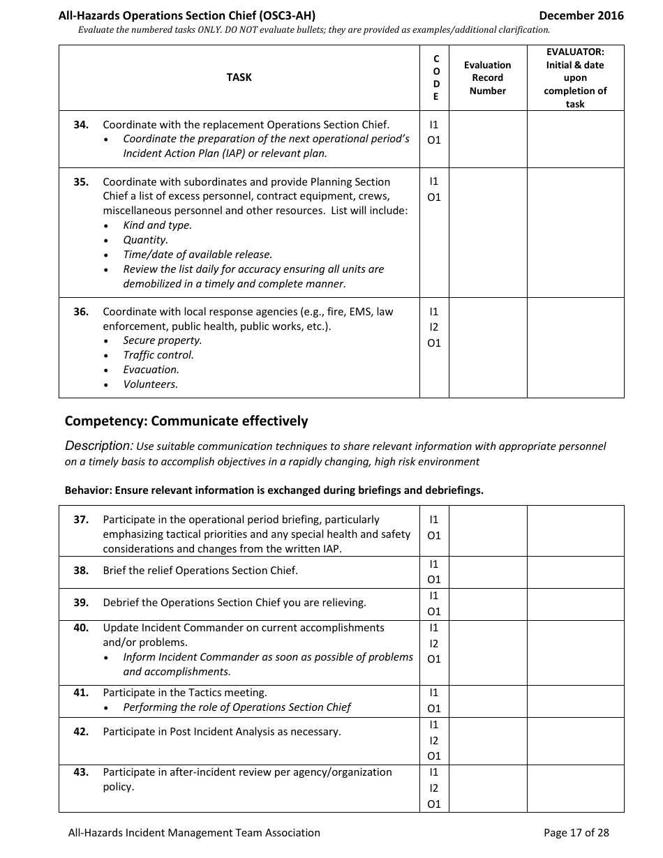 Task Book for the Position of Type 3 All-hazards Operations Section Chief (Osc3-ah) - Washington, Page 17