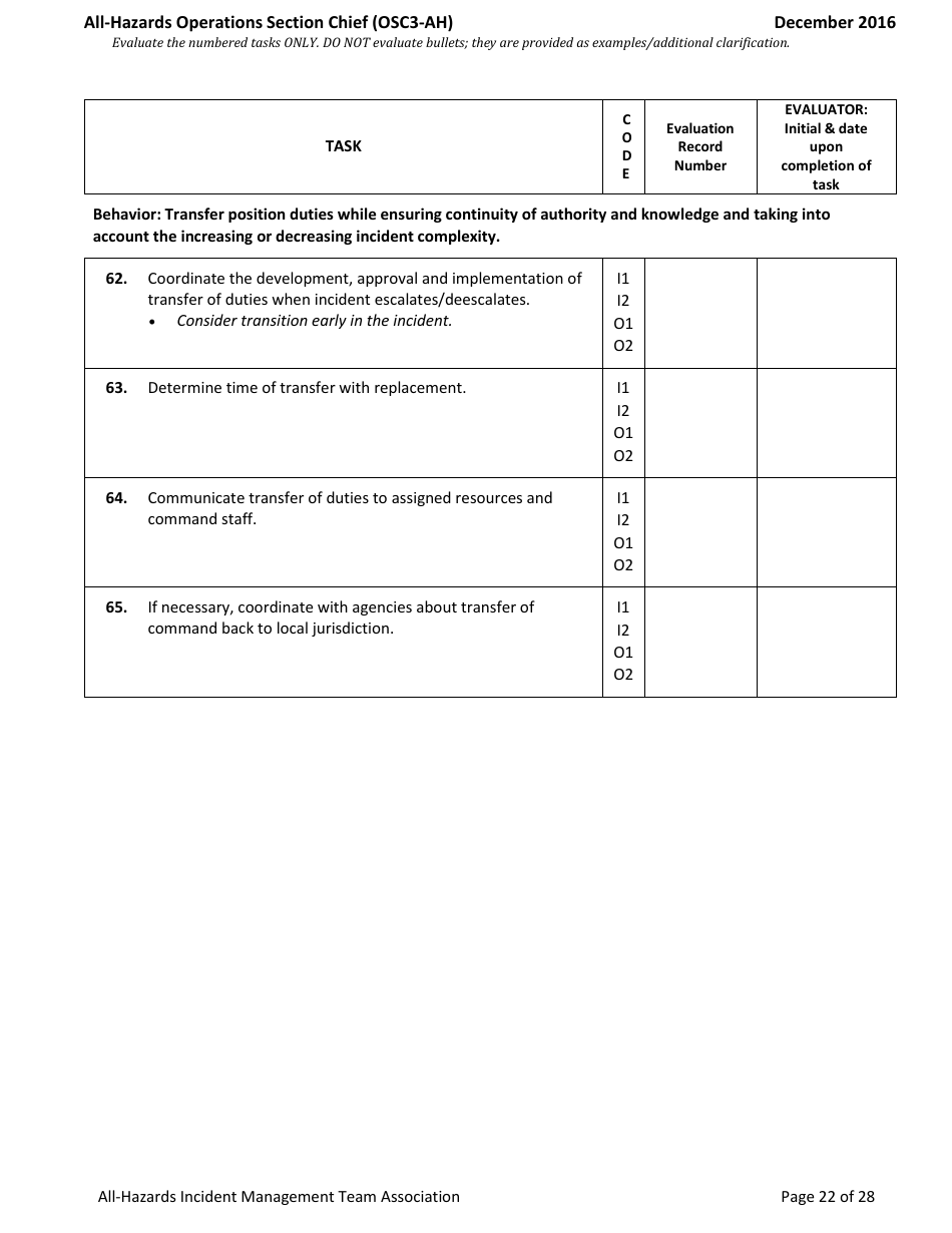 Task Book for the Position of Type 3 All-hazards Operations Section Chief (Osc3-ah) - Washington, Page 22