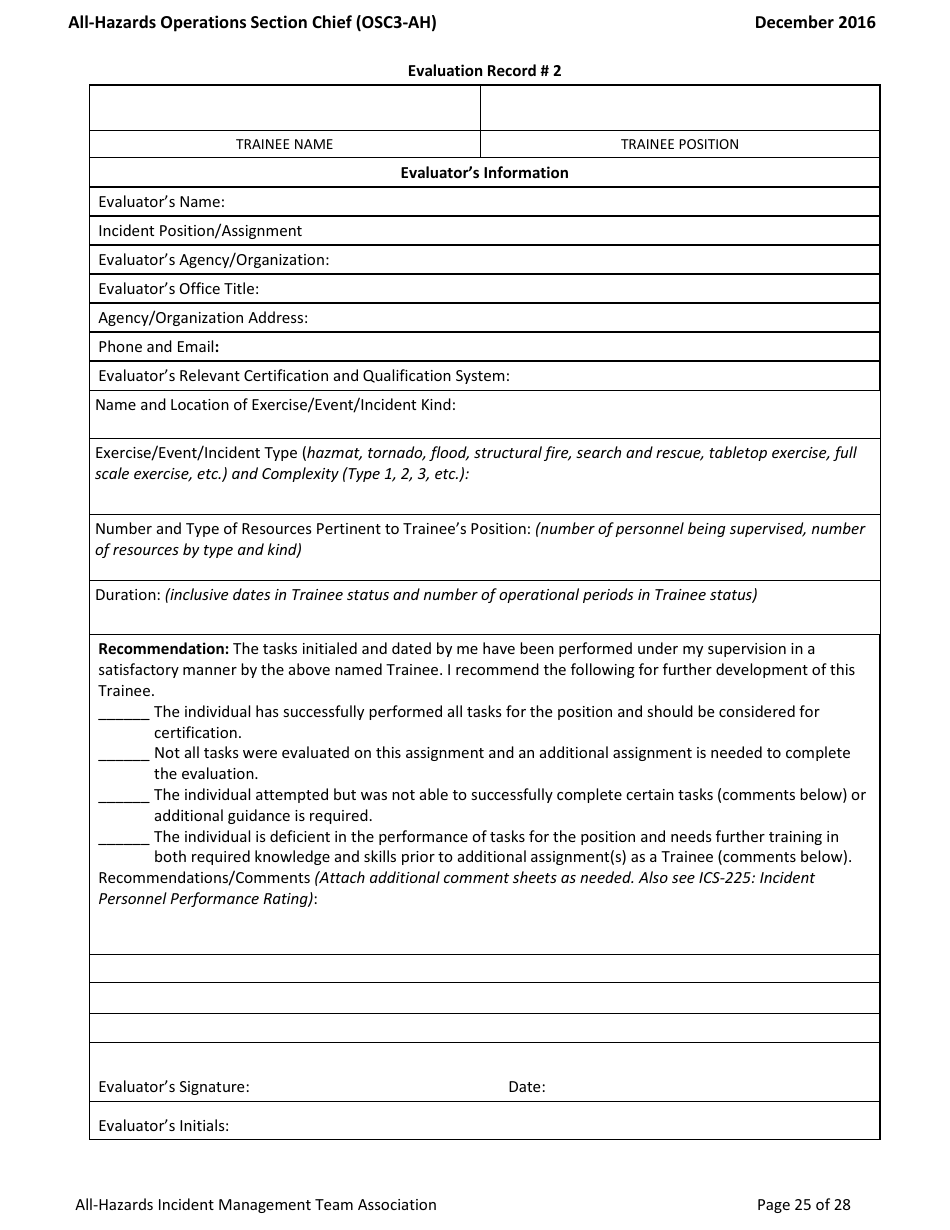 Task Book for the Position of Type 3 All-hazards Operations Section Chief (Osc3-ah) - Washington, Page 25