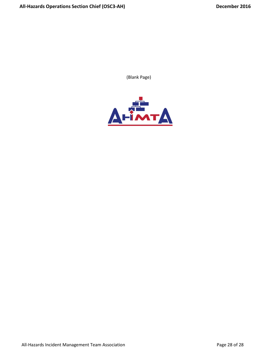 Task Book for the Position of Type 3 All-hazards Operations Section Chief (Osc3-ah) - Washington, Page 28