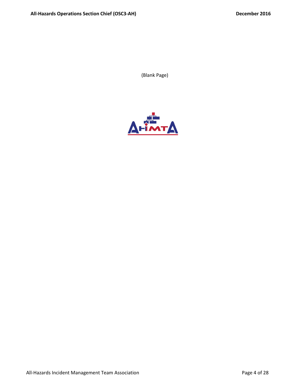 Task Book for the Position of Type 3 All-hazards Operations Section Chief (Osc3-ah) - Washington, Page 4