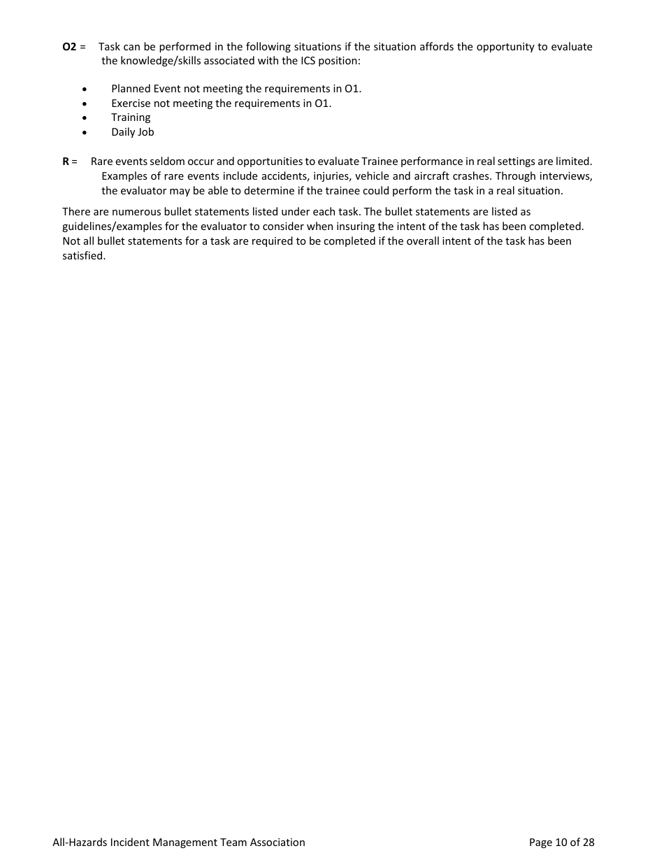 Form SOF3-AH Task Book for the Position of Type 3 All-hazards - Safety Officer - Washington, Page 10