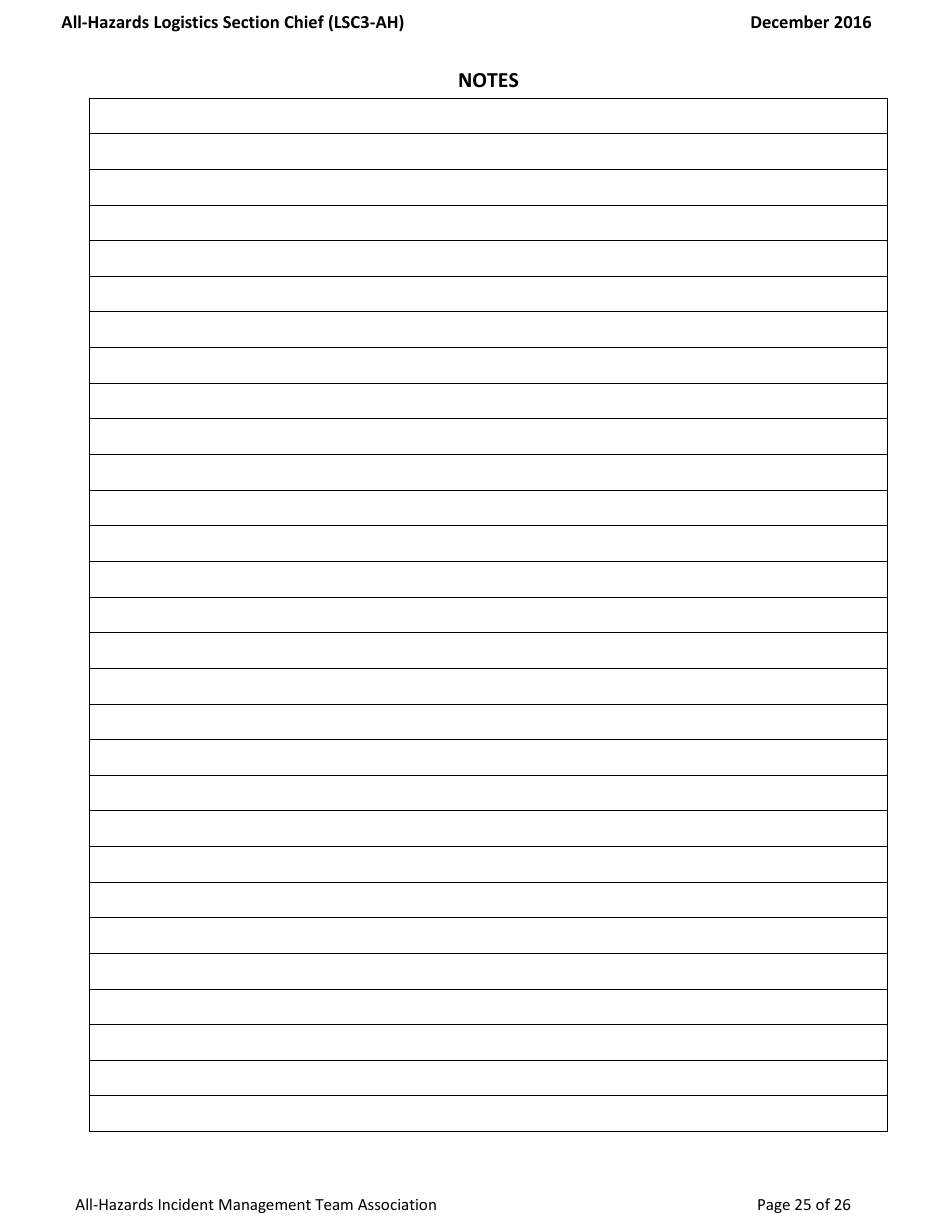 Task Book for the Position of Type 3 All-hazards Logistics Section Chief (Lsc3-ah) - Washington, Page 25