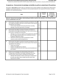 Task Book for the Position of Type 3 All-hazards Finance/Administration Section Chief (Fsc3-ah) - Washington, Page 11