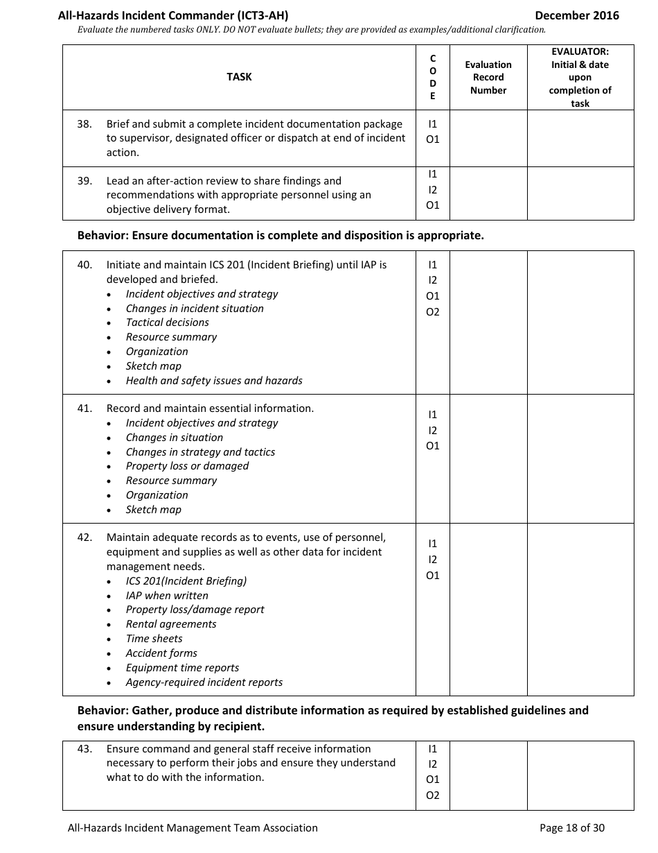 Task Book for the Position of Type 3 All-hazards Incident Commander (Ict3-ah) - Washington, Page 18