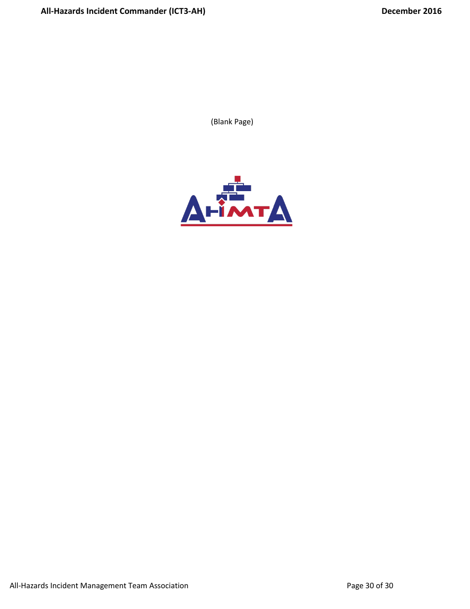 Task Book for the Position of Type 3 All-hazards Incident Commander (Ict3-ah) - Washington, Page 30