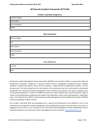 Task Book for the Position of Type 3 All-hazards Incident Commander (Ict3-ah) - Washington, Page 3