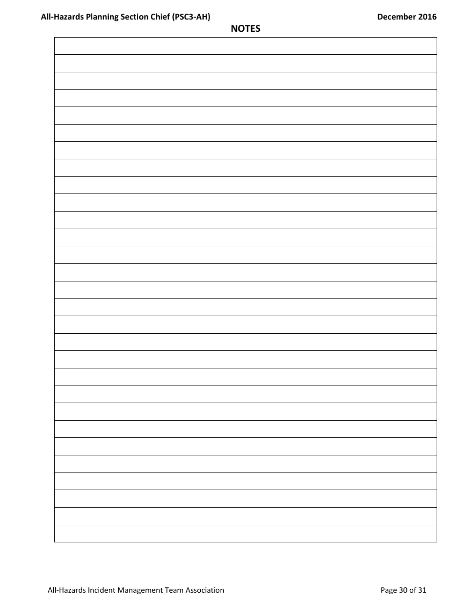 Task Book for the Position of Type 3 All-hazards Planning Section Chief (Psc3-ah) - Washington, Page 30