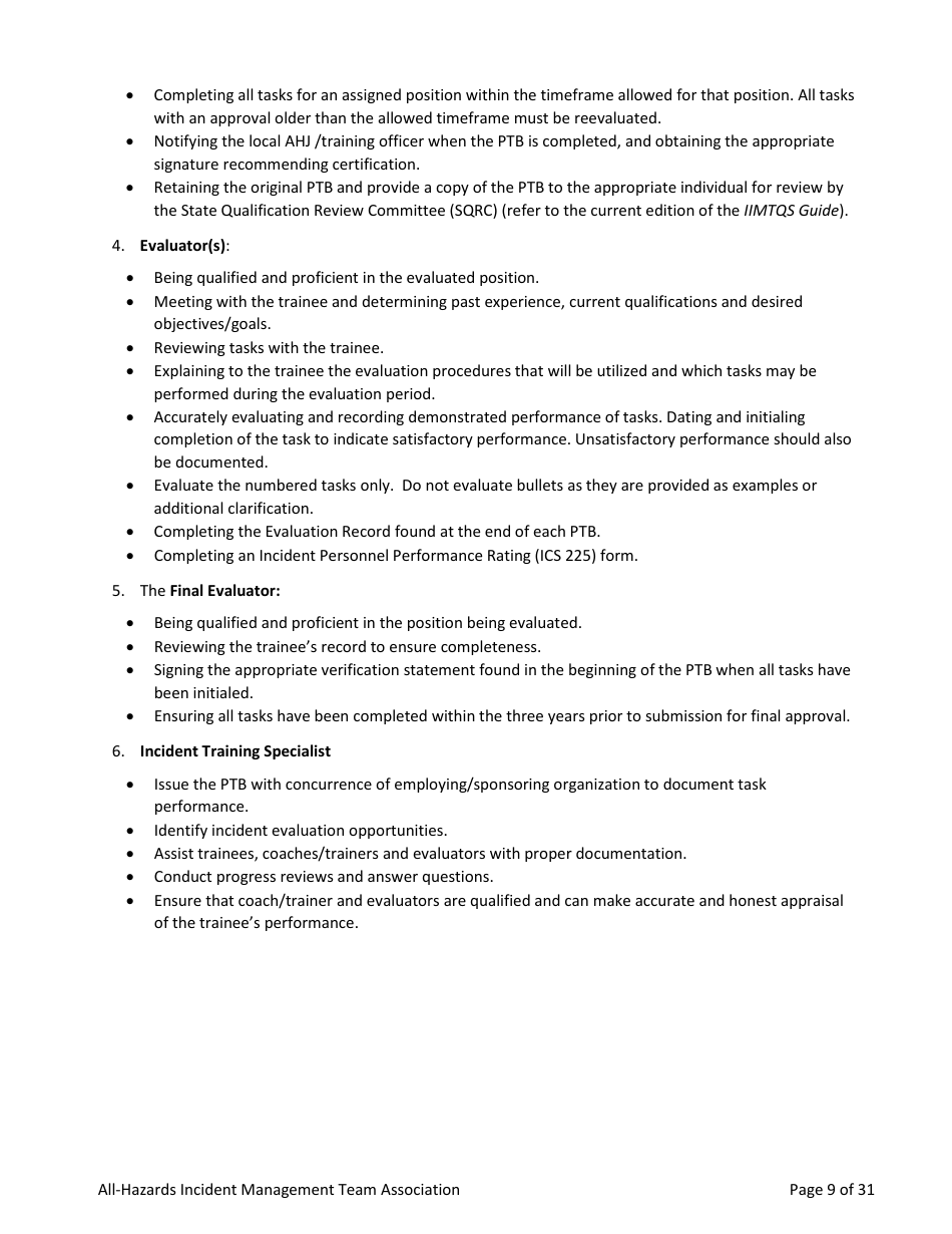 Task Book for the Position of Type 3 All-hazards Planning Section Chief (Psc3-ah) - Washington, Page 9