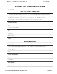 Task Book for the Position of Type 3 All-hazards Public Information Officer (Pio3-ah) - Washington, Page 5