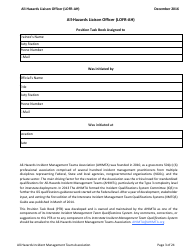 Task Book for the Position of All-hazards Liaison Officer (Lofr-Ah) - Washington, Page 3