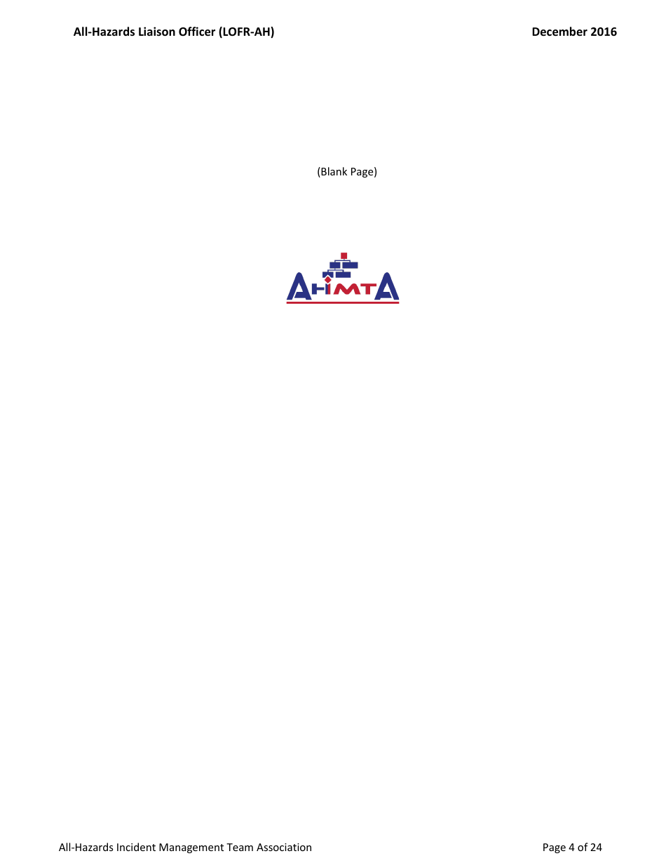 Task Book for the Position of All-hazards Liaison Officer (Lofr-Ah) - Washington, Page 4