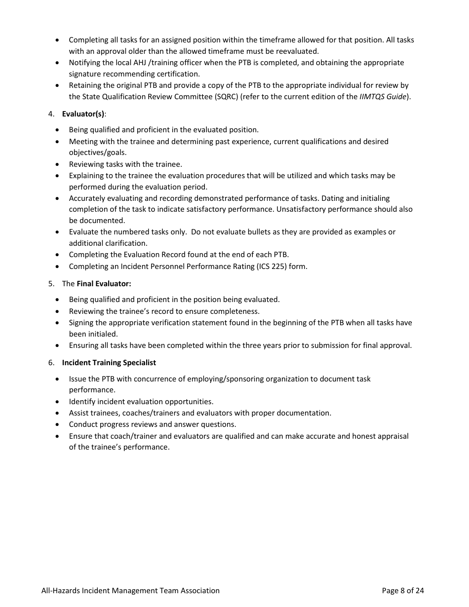 Task Book for the Position of All-hazards Liaison Officer (Lofr-Ah) - Washington, Page 8