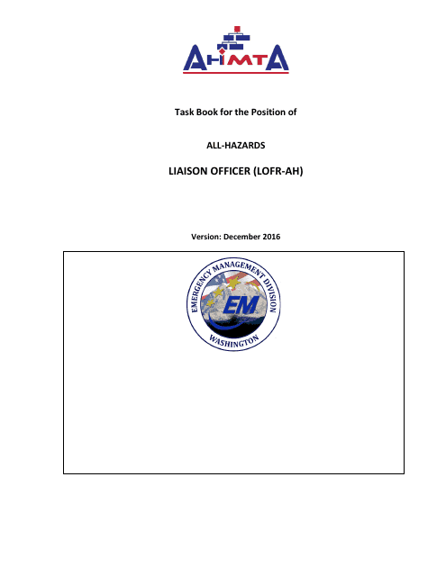 Task Book for the Position of All-hazards Liaison Officer (Lofr-Ah) - Washington Download Pdf
