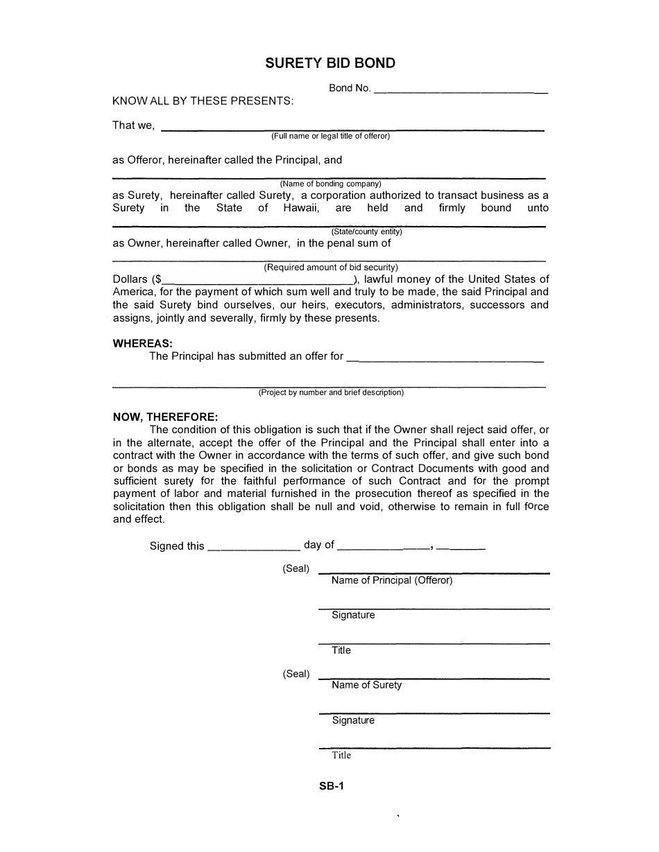 Exhibit 2 Surety Bid Bond - Hawaii, Page 4