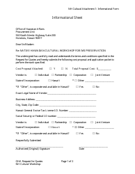 Document preview: Attachment 1 Informational Sheet - Hawaii