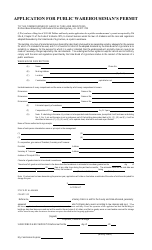 Application for Public Warehouseman&#039;s Permit - Alabama, Page 2