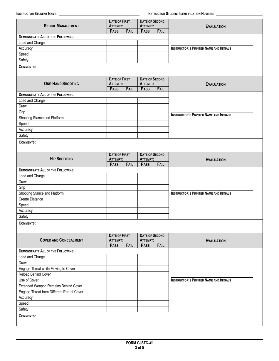 Form Cjstc-4i - Fill Out, Sign Online And Download Printable Pdf 