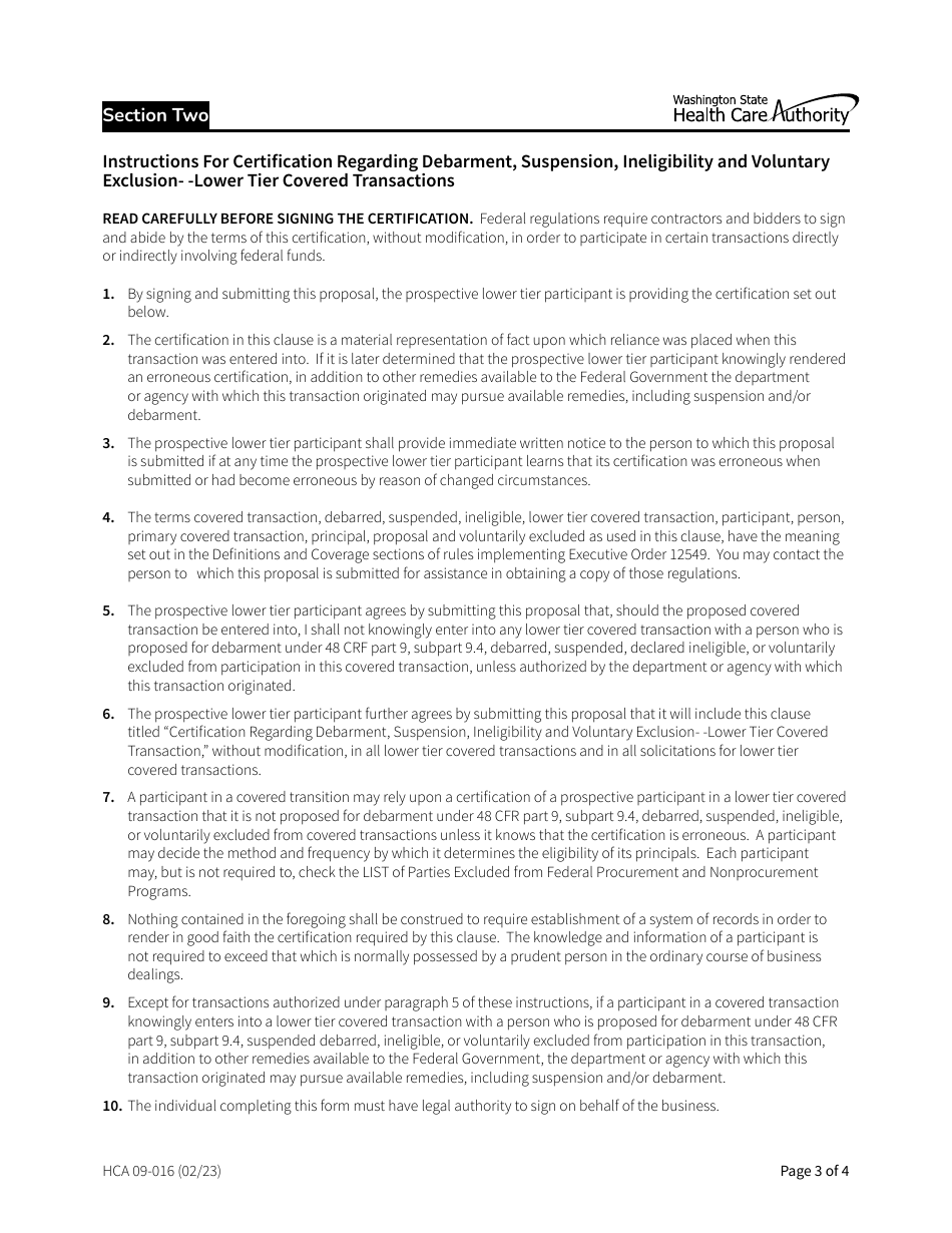 Form HCA09-016 - Fill Out, Sign Online and Download Fillable PDF ...