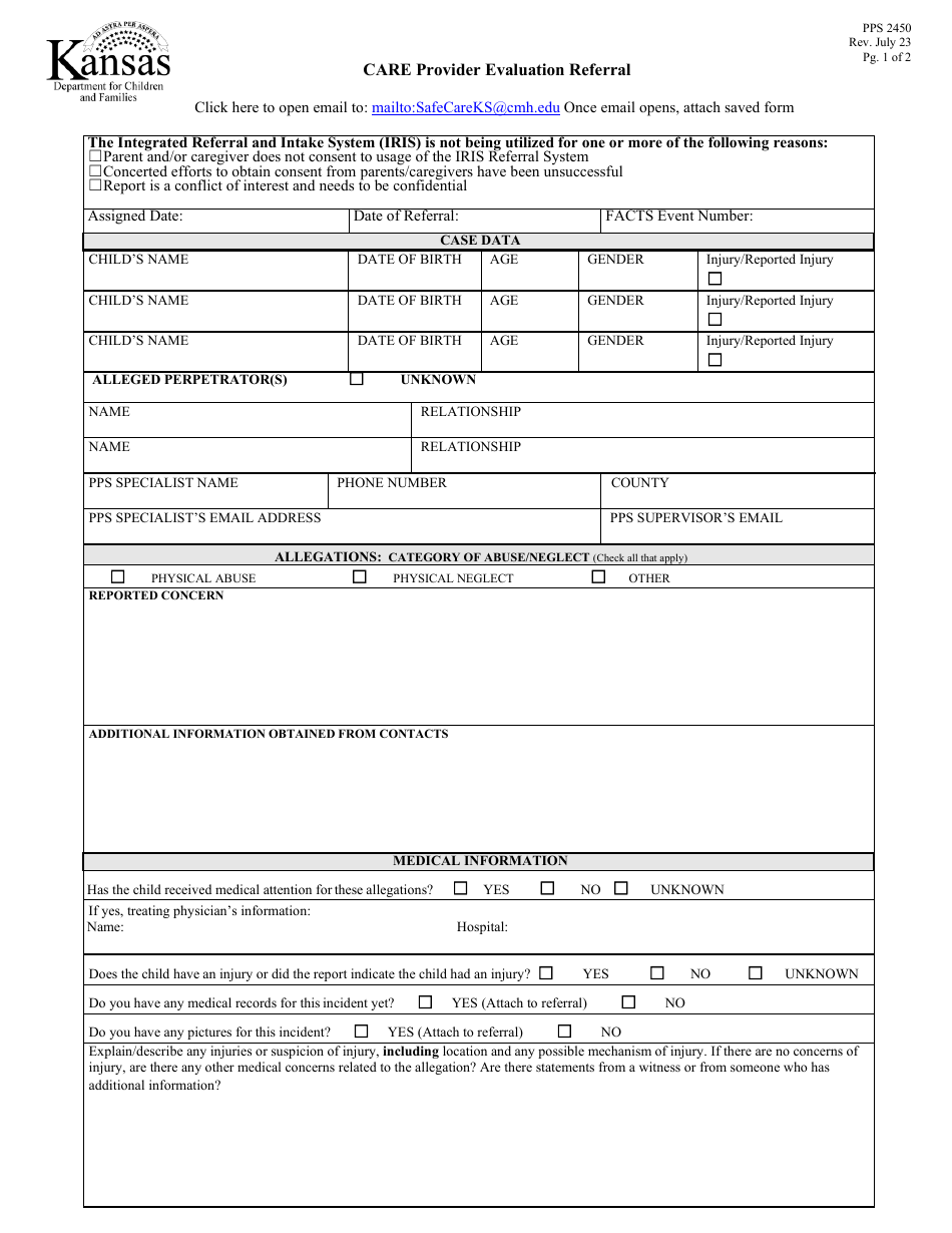 Form Pps Download Printable Pdf Or Fill Online Care Provider