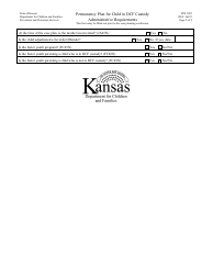 Form PPS3052 Permanency Plan for Child in Dcf Custody Administrative Requirements - Kansas, Page 2