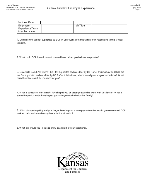 Appendix 0B Critical Incident Employee Experience - Kansas