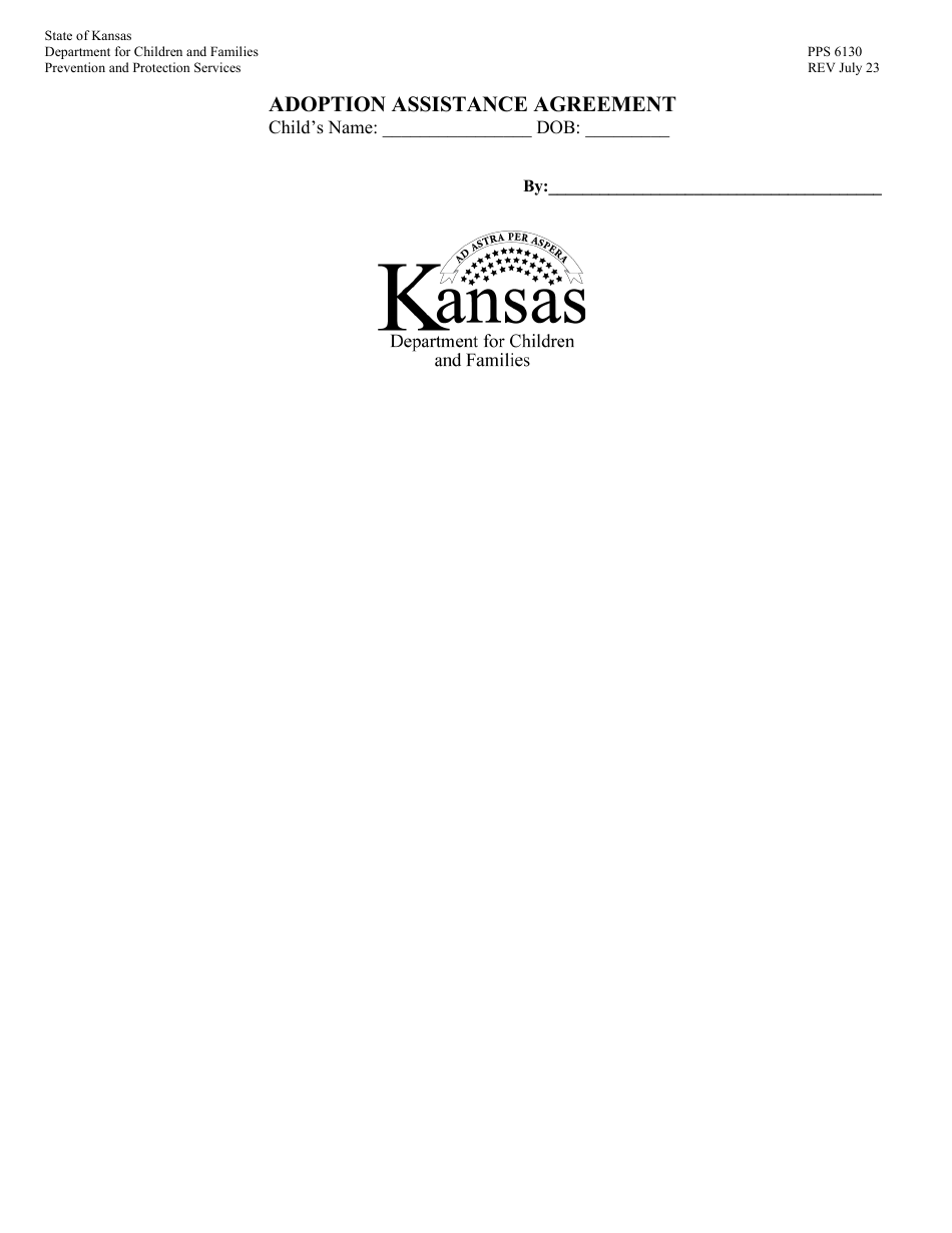 Form PPS6130 Adoption Assistance Agreement - Kansas, Page 4