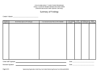 Adult Day Care Center Monitoring Form - Georgia (United States), Page 8