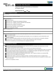 Document preview: Forme V-3121 Demande D'aide Financiere - Programme D'aide Gouvernementale Aux Infrastructures De Transport Collectif - Quebec, Canada (French)