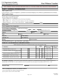Document preview: Form DOJ-3 Fact Witness Voucher