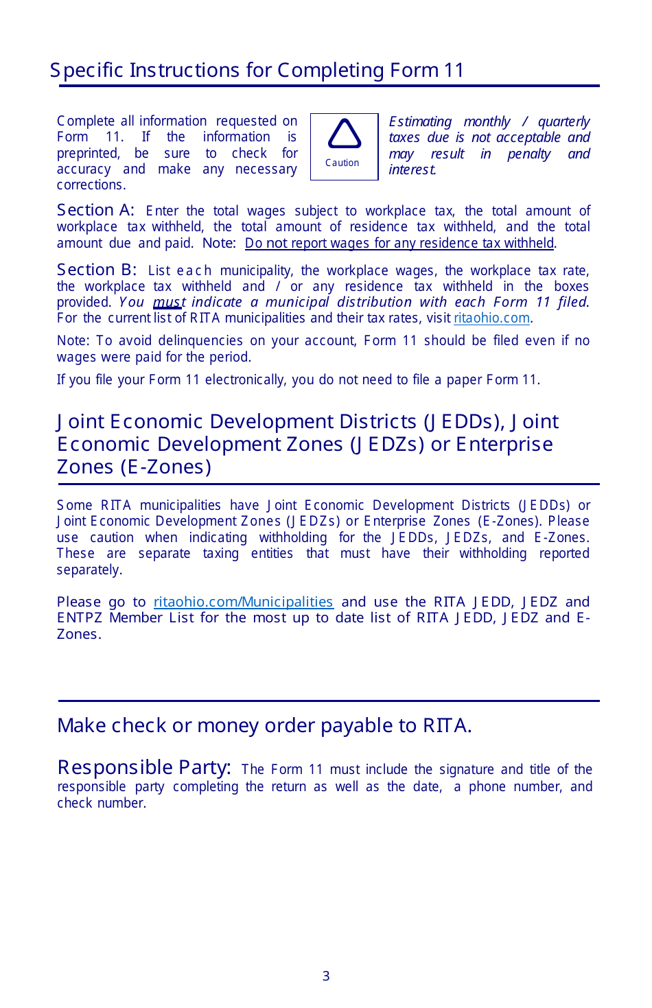 Instructions for Form 11 Employers Municipal Tax Withholding Statement - Ohio, Page 3