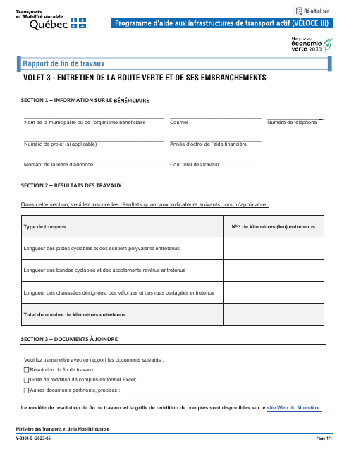 Form V-3301-B  Printable Pdf