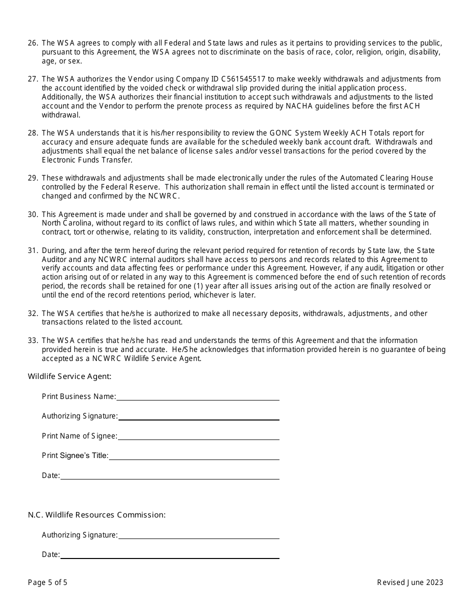 Wildlife Service Agent Information - North Carolina, Page 5