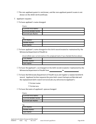 Form NAM102 Application for Name Change and Other Relief - Minnesota, Page 3