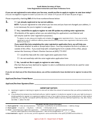 Document preview: Voter Registration Instructions and Voter Preference Form - South Dakota