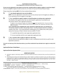 Document preview: Voter Registration Instructions and Voter Preference Form - Agency Code D - Department Human Services - South Dakota