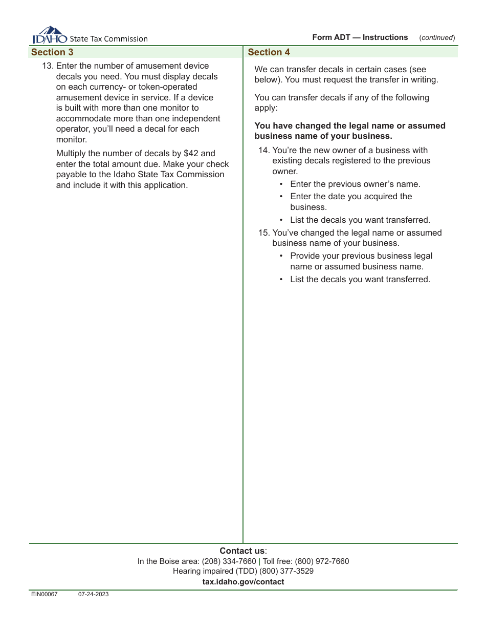 Form ADT (EFO00148) Application for Amusement Device Permit - Idaho, Page 4