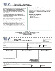 Document preview: Form 850-U (EFO00143) Self-assessed Use Tax Return - Idaho