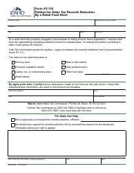 Document preview: Form ST-110 (EFO00106) Petition for Sales Tax Records Reduction by a Retail Food Store - Idaho